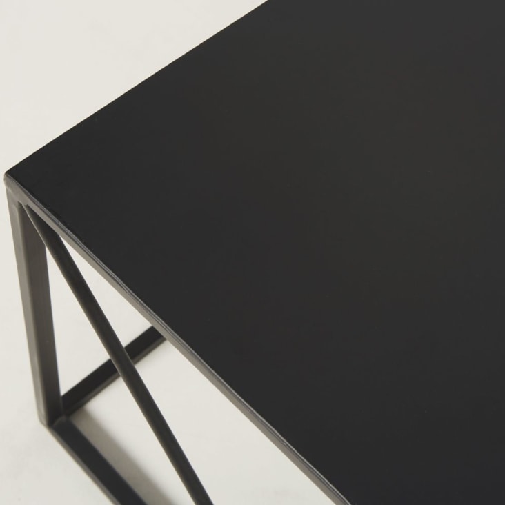 Maisons du Monde Edwin - Mesa baja cuadrada de metal negro Grandes ahorros