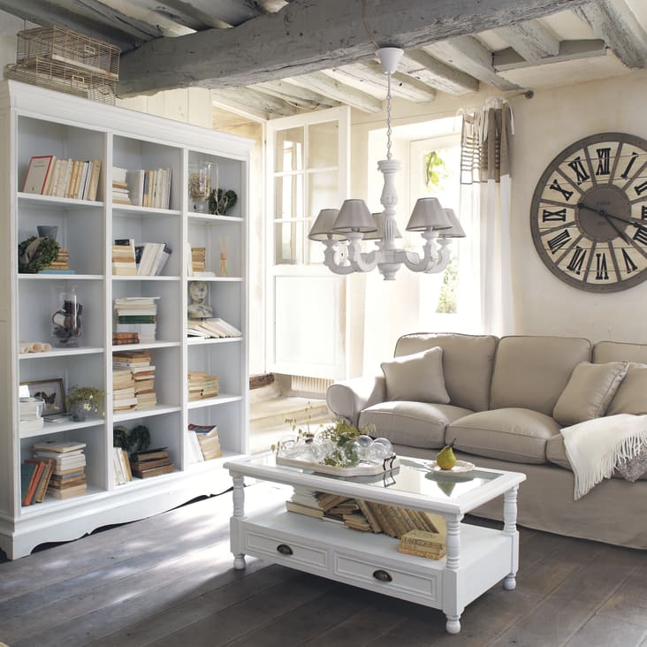 Maisons du Monde Joséphine - Mesa baja de 2 cajones blanca blanca 2025