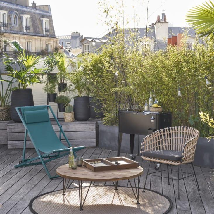 Maisons du Monde Fresh - Kit de nevera de jardín con ruedas de metal negro En línea