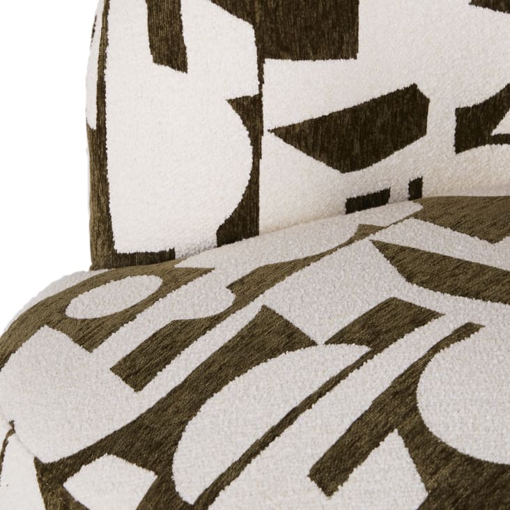 Maisons du Monde Pulp - Sillón giratorio en jacquard beige y verde caqui Outlet online