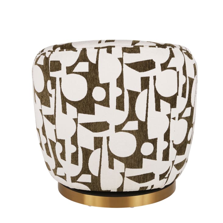 Maisons du Monde Pulp - Sillón giratorio en jacquard beige y verde caqui Outlet online