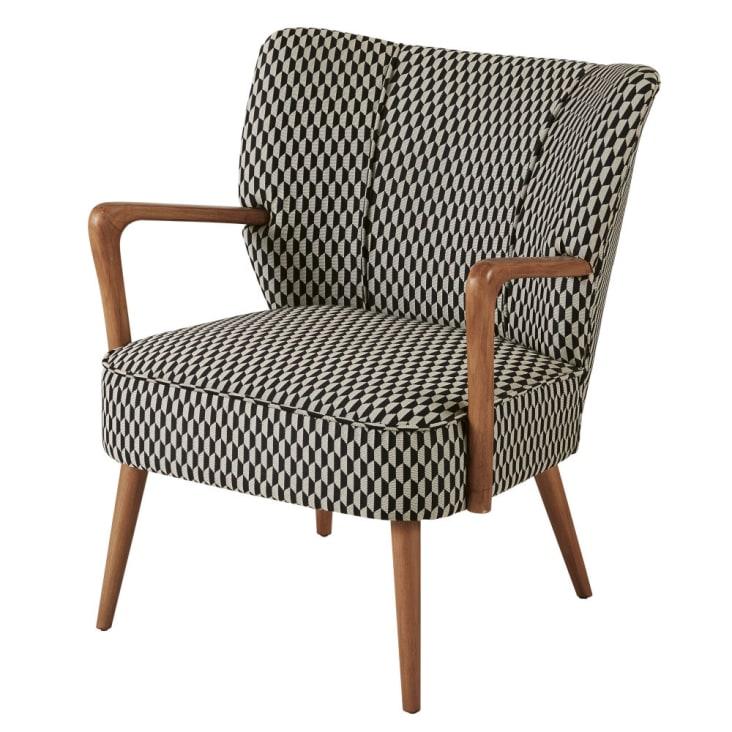 Maisons du Monde Meyer - Sillón vintage con motivos gráficos en blanco y negro