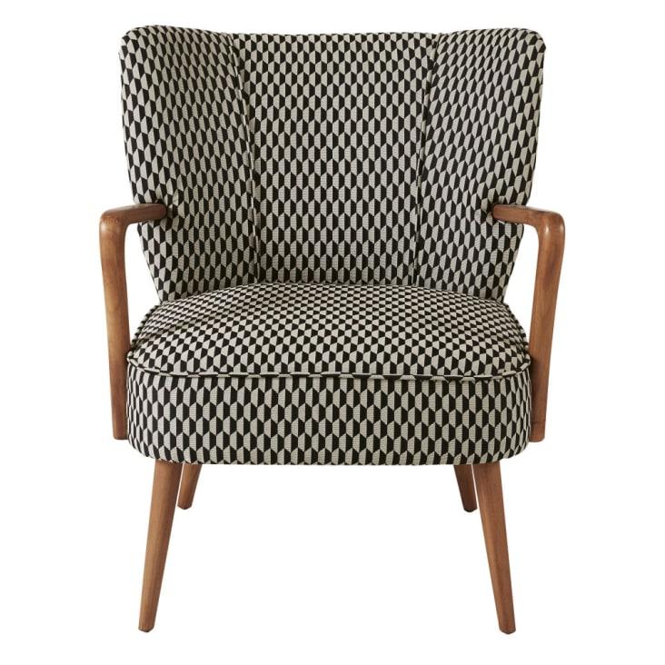 Maisons du Monde Meyer - Sillón vintage con motivos gráficos en blanco y negro Gran oferta
