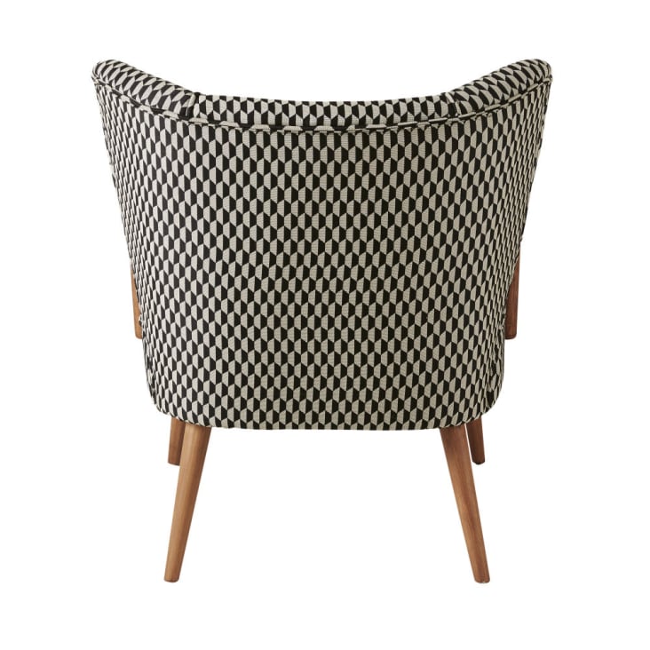 Maisons du Monde Meyer - Sillón vintage con motivos gráficos en blanco y negro Gran oferta