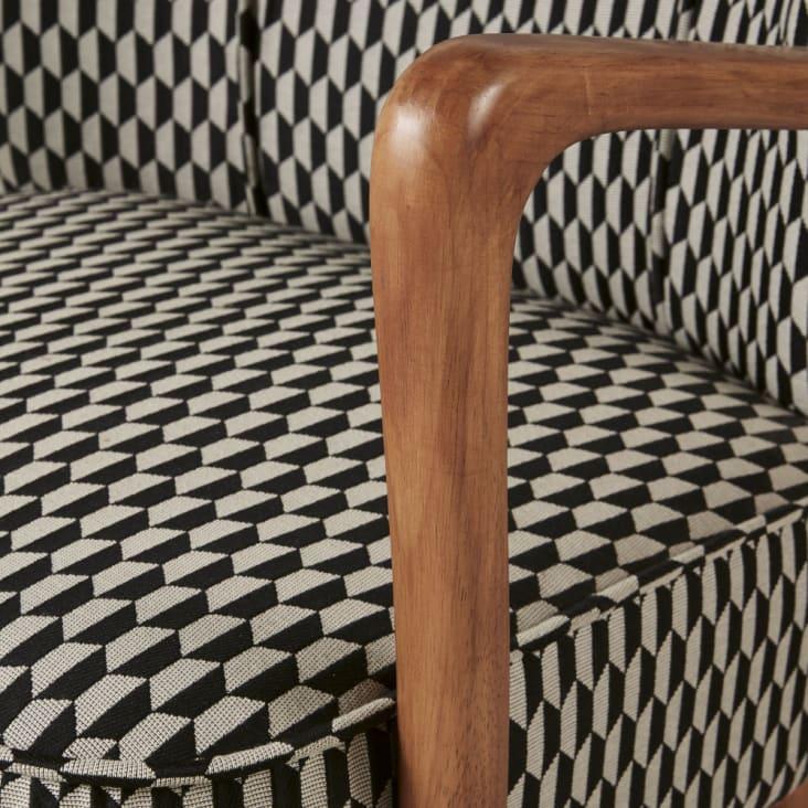 Maisons du Monde Meyer - Sillón vintage con motivos gráficos en blanco y negro Gran oferta