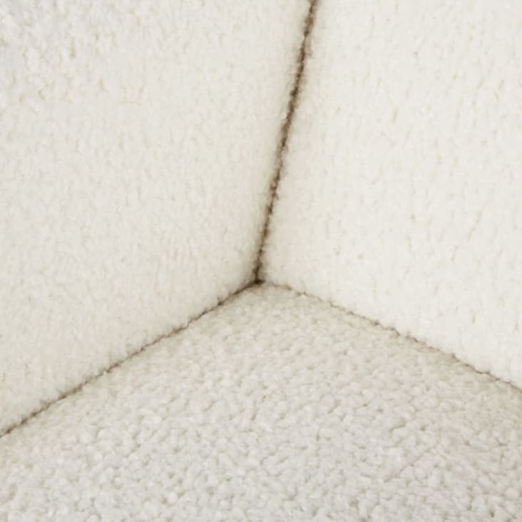 Maisons du Monde Honey - Sillón de rizo blanco con patas de madera de haya Rebajas baratas