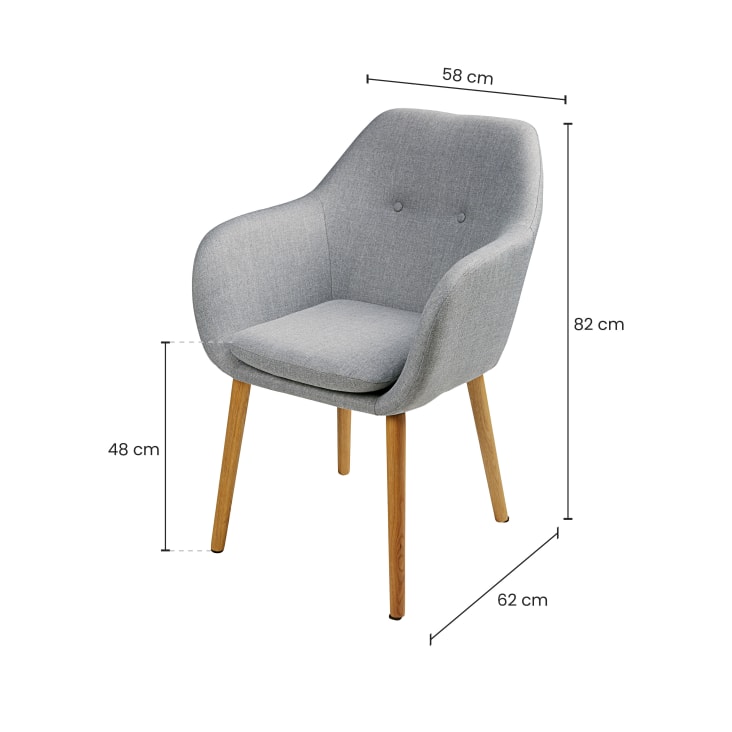 Maisons du Monde Arnold - Silla vintage color gris claro Rebajas de fábrica
