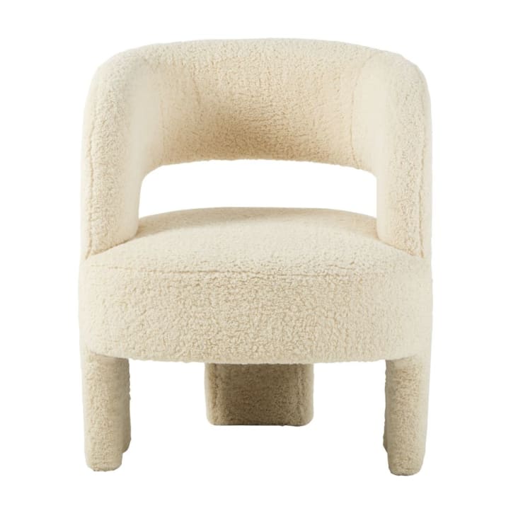 Maisons du Monde Sheep - Sillón de 3 patas de tela rizada blanco Los más vendidos