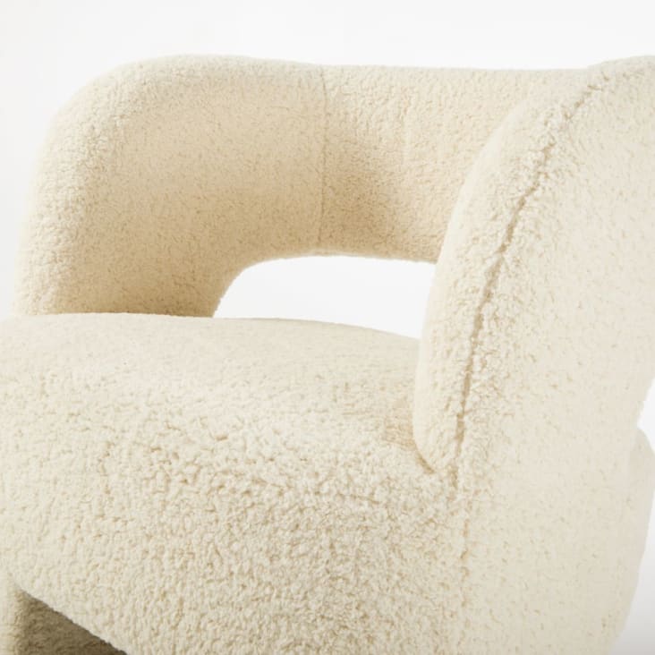 Maisons du Monde Sheep - Sillón de 3 patas de tela rizada blanco Los más vendidos