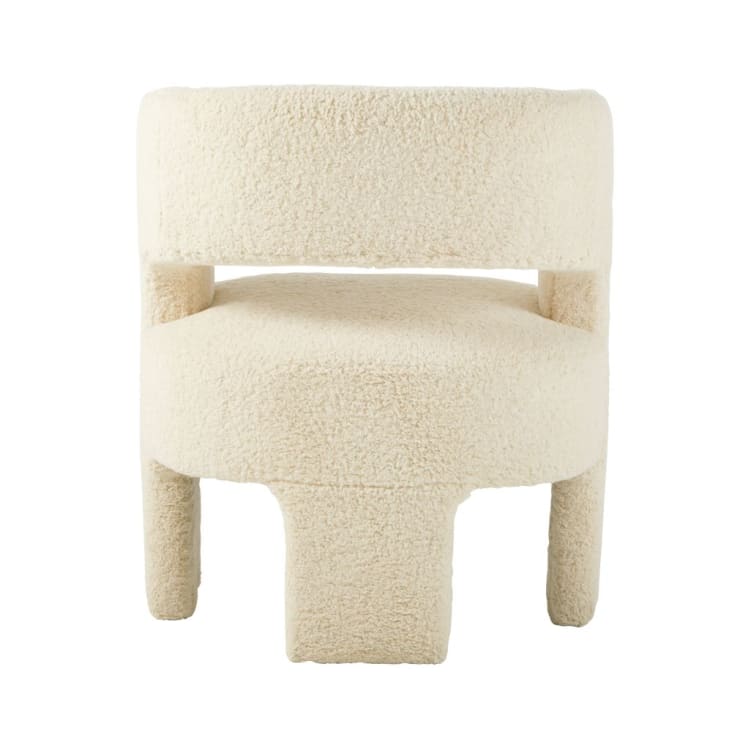 Maisons du Monde Sheep - Sillón de 3 patas de tela rizada blanco Los más vendidos