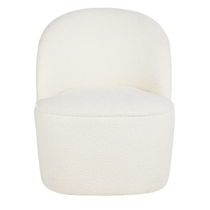 Maisons du Monde Blackhill Business - Sillón profesional de tejido reciclado de rizo blanco roto Descuento