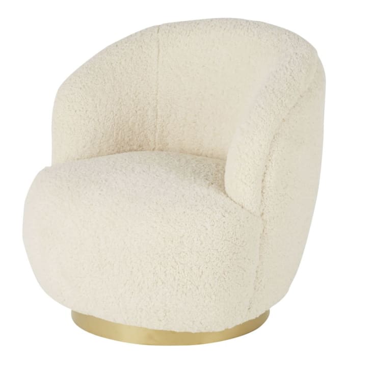 Maisons du Monde Pulp - Sillón giratorio de piel sintética color crudo Tienda