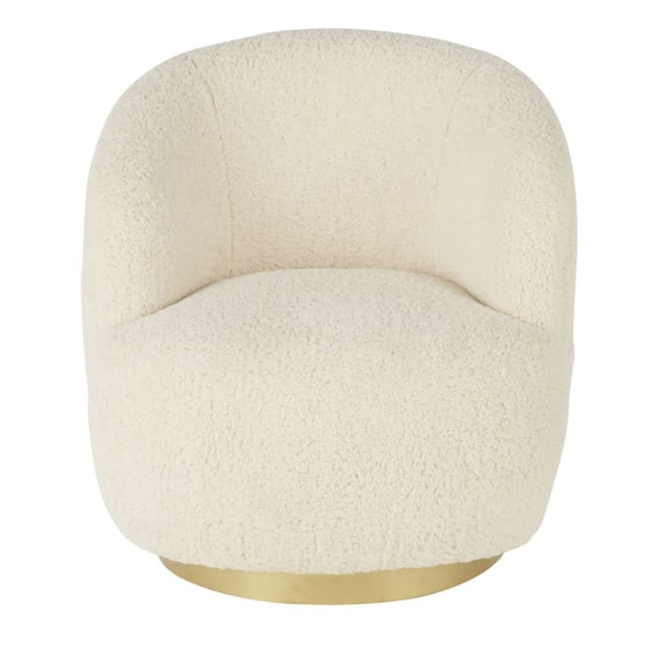 Maisons du Monde Pulp - Sillón giratorio de piel sintética color crudo Tienda