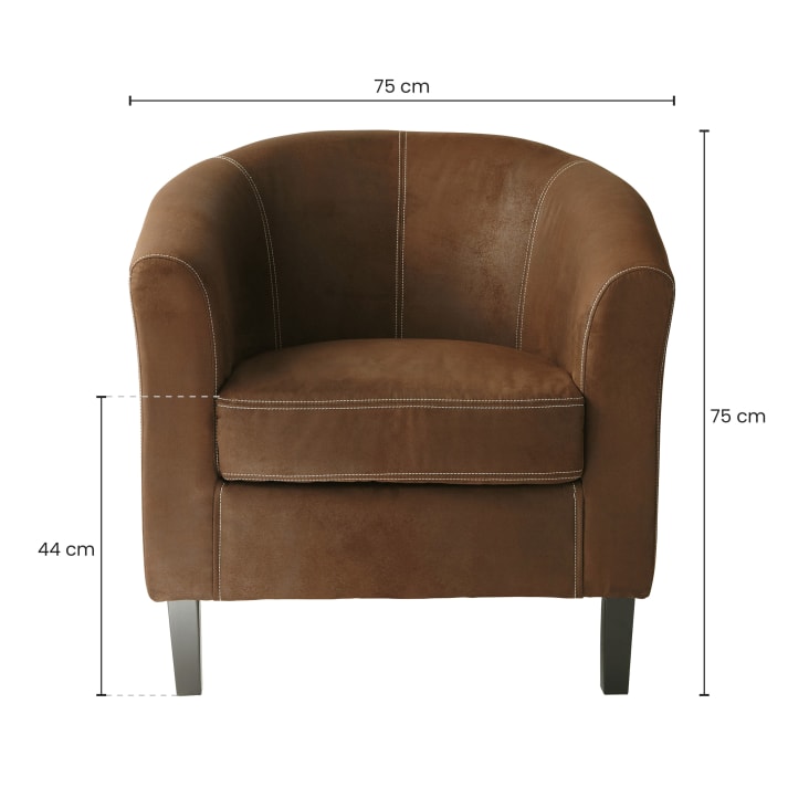 Maisons du Monde Baltimore - Sillón de antelina marrón Mejor oferta