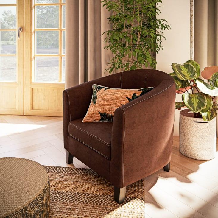 Maisons du Monde Baltimore - Sillón de antelina marrón Mejor oferta