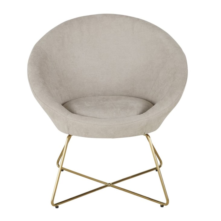 Maisons du Monde Hipop - Sillón beige con patas de acero dorado Rebajas online