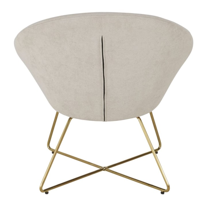 Maisons du Monde Hipop - Sillón beige con patas de acero dorado Rebajas online