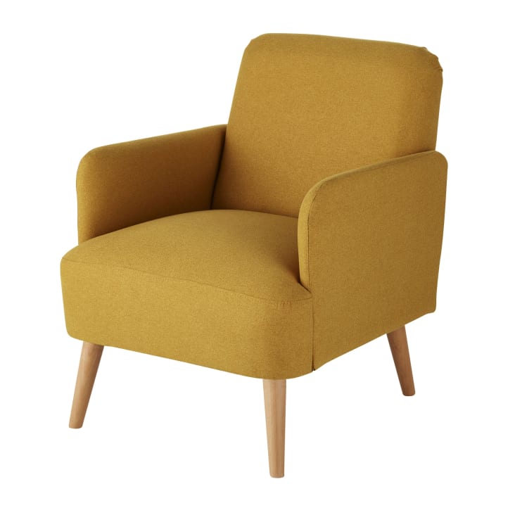 Maisons du Monde Honey - Sillón amarillo de haya Envío gratis
