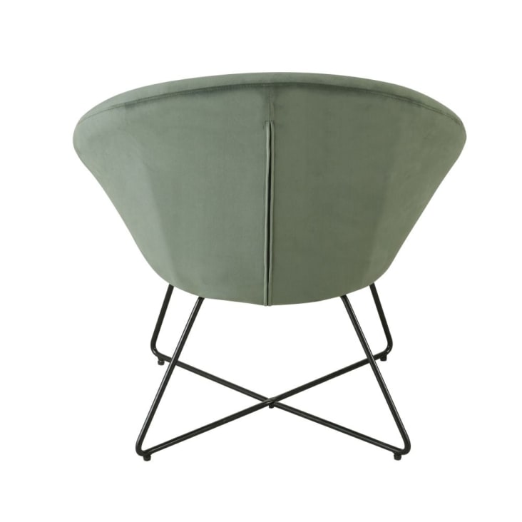 Maisons du Monde Hipop - Sillón de terciopelo verde con patas de acero negro Oferta especial