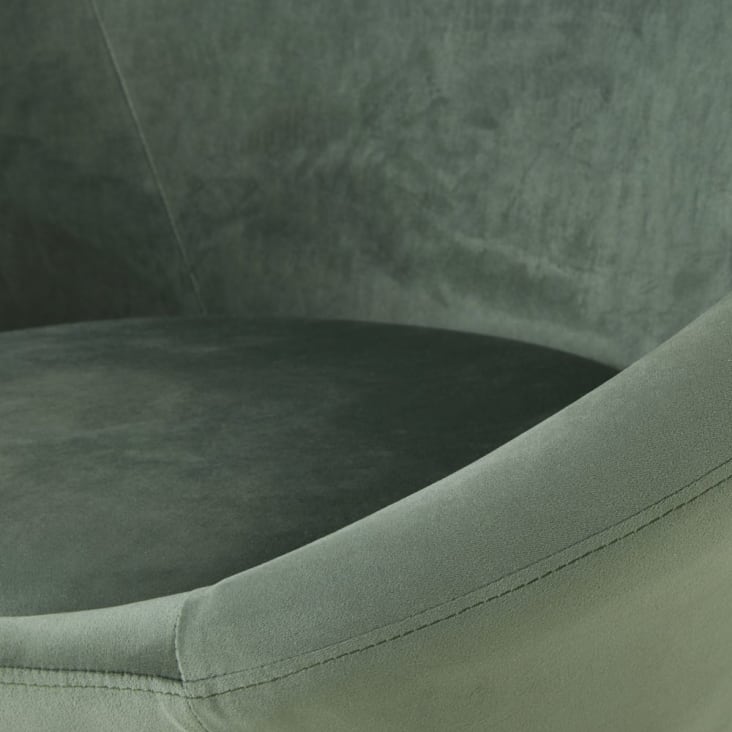 Maisons du Monde Hipop - Sillón de terciopelo verde con patas de acero negro Oferta especial