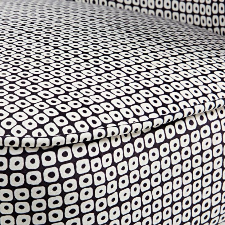 Maisons du Monde Palm - Butaca de terciopelo con motivos decorativos en blanco y negro Últimos 3 días