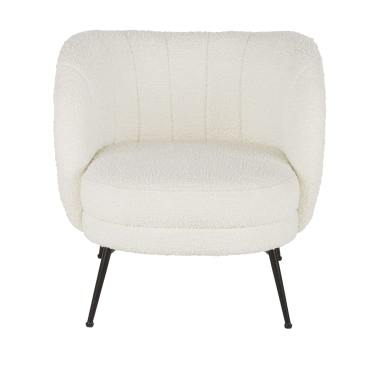 Maisons du Monde Squash - Sillón de tela color crudo efecto lana rizada ÚLTIMAS EDICIONES