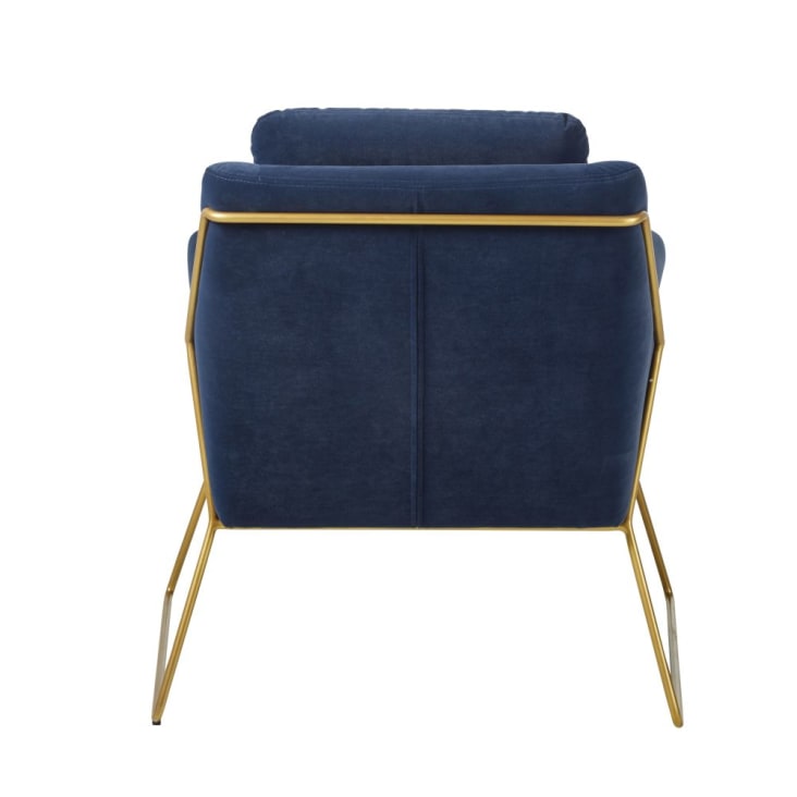 Maisons du Monde Jasper - Sillón de terciopelo azul oscuro y color latón Solo hoy