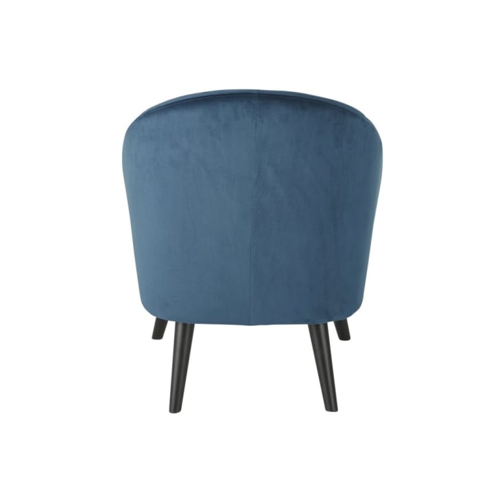 Maisons du Monde Suzie - Sillón vintage de terciopelo azul oscuro y hevea macizo Oferta especial de fábrica