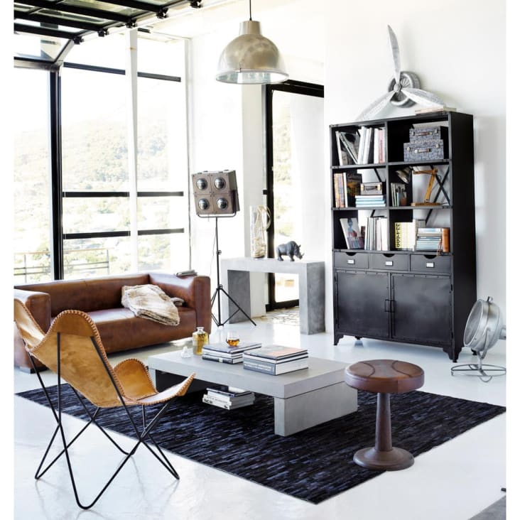 Maisons du Monde Santiago - Silla de piel color camello Promoción trimestral