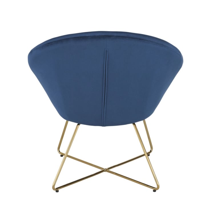 Maisons du Monde Hipop - Sillón de terciopelo azul con patas de acero Envío internacional gratuito