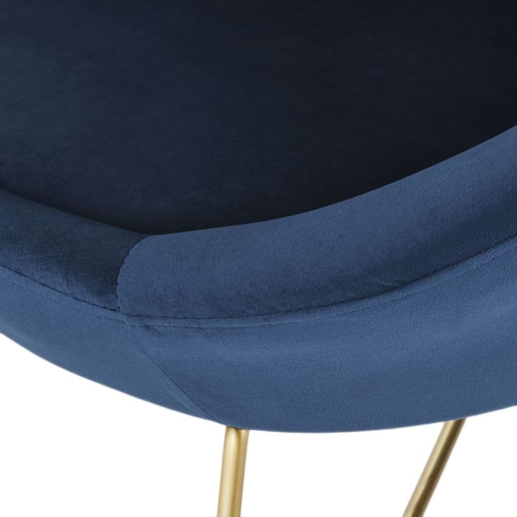 Maisons du Monde Hipop - Sillón de terciopelo azul con patas de acero Envío internacional gratuito