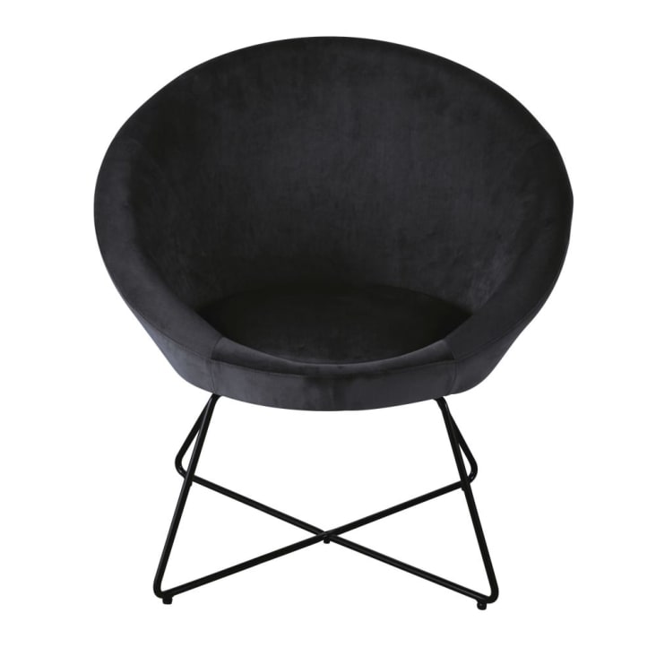 Maisons du Monde Hipop - Sillón de terciopelo negro Limitado a 3 días