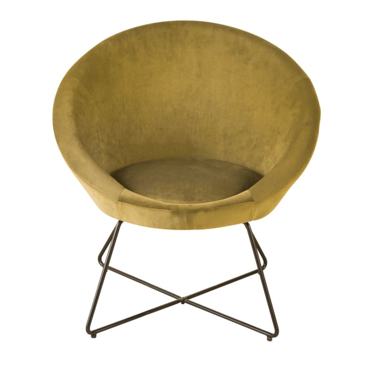 Maisons du Monde Hipop - Sillón de terciopelo ocre Ahorra y exporta
