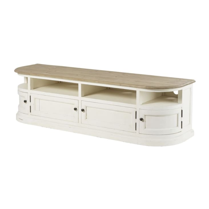 Maisons du Monde Provence - Mueble de TV de pino macizo blanco Oferta exclusiva