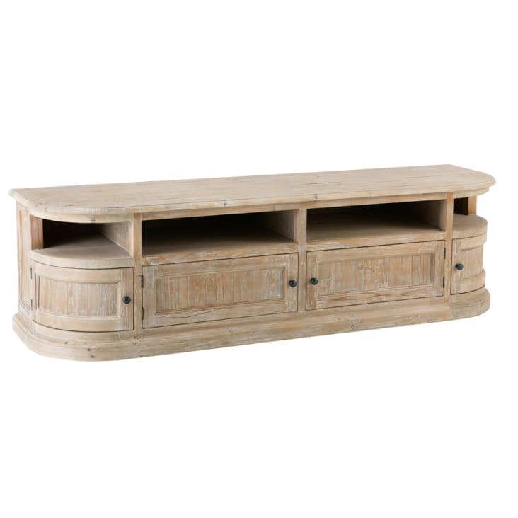 Maisons du Monde Flaubert - Mueble de TV con 4 puertas de pino reciclado Última moda