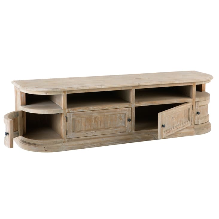 Maisons du Monde Flaubert - Mueble de TV con 4 puertas de pino reciclado Última moda