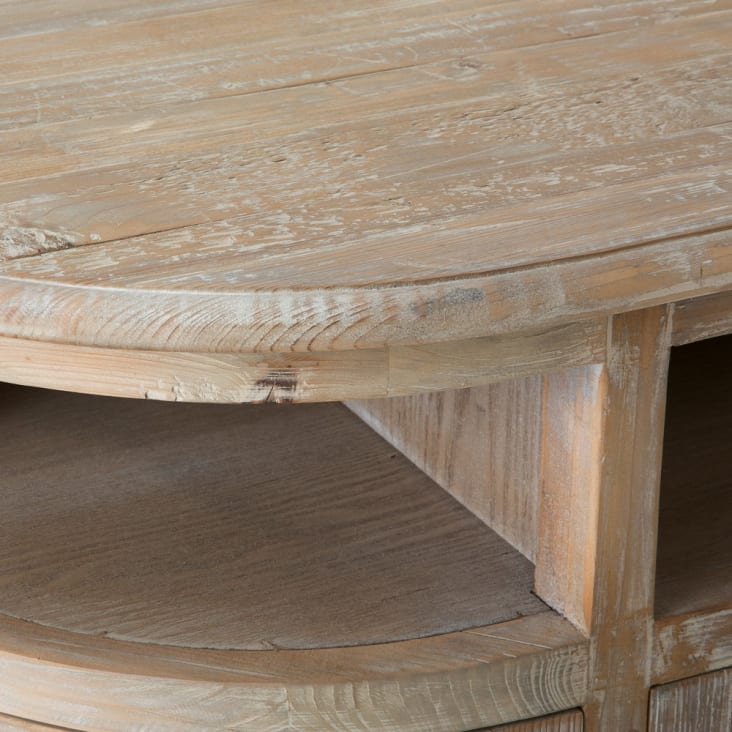Maisons du Monde Flaubert - Mueble de TV con 4 puertas de pino reciclado Última moda