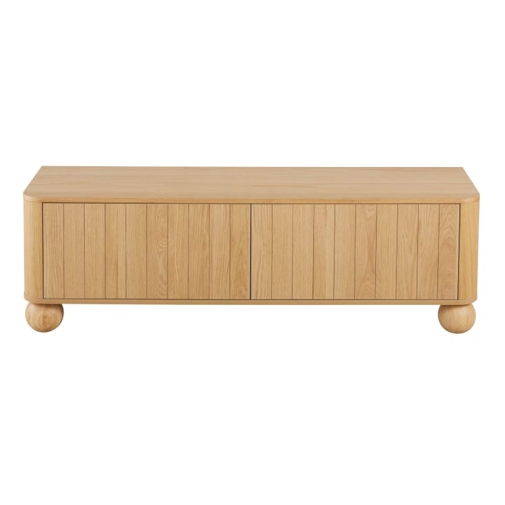 Maisons du Monde NUMBAT - Mueble de TV con 2 puertas con líneas grabadas