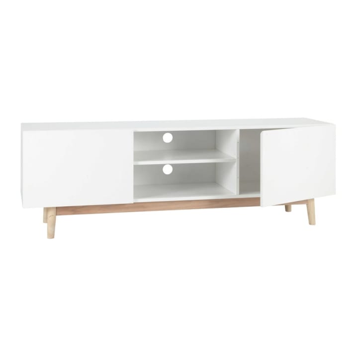 Maisons du Monde Artic - Mueble de TV vintage 2 puertas blanco Ofertas de temporada