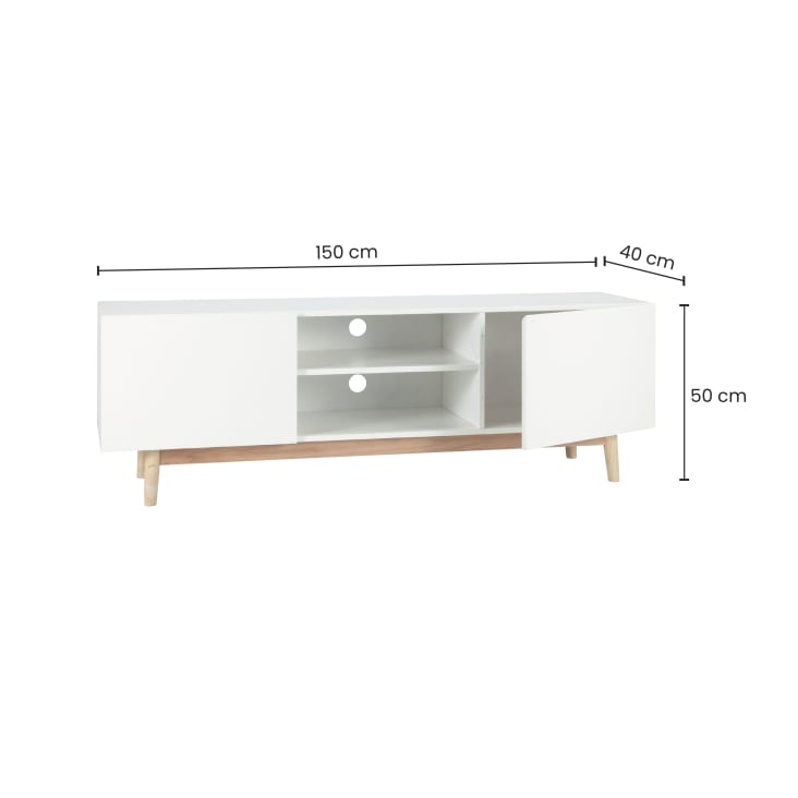Maisons du Monde Artic - Mueble de TV vintage 2 puertas blanco Ofertas de temporada