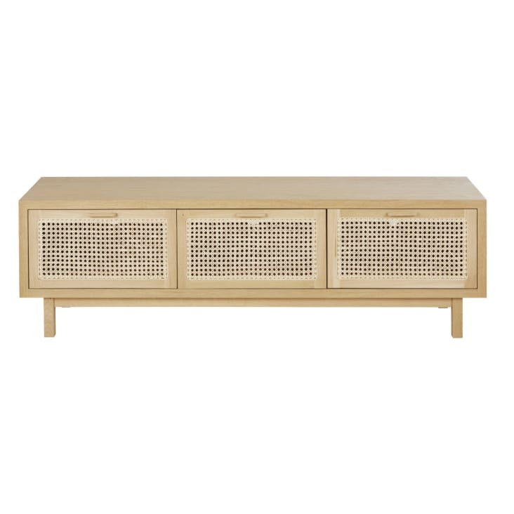 Maisons du Monde Canopy - Mueble de TV con 3 trampillas de rejilla de mimbre Grandes ahorros