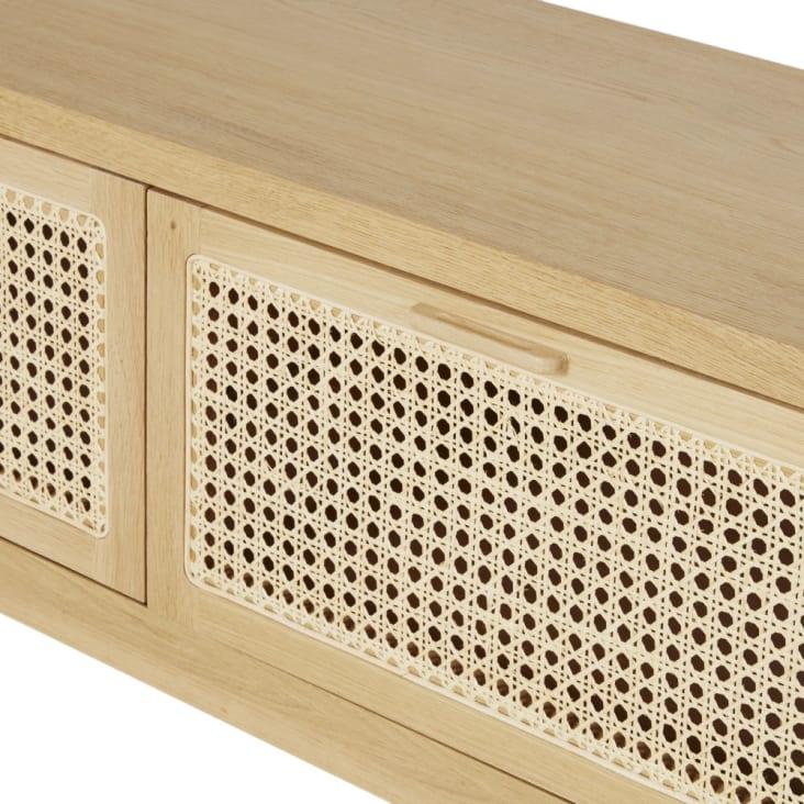 Maisons du Monde Canopy - Mueble de TV con 3 trampillas de rejilla de mimbre Grandes ahorros