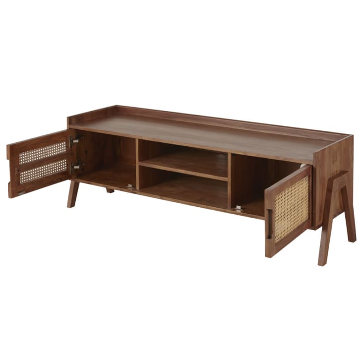 Maisons du Monde Santa Fe - Mueble de TV con 2 puertas de rejilla de mimbre Rebajas de fin de temporada