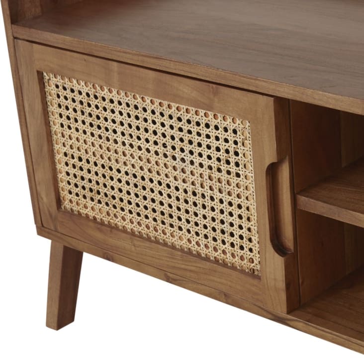 Maisons du Monde Santa Fe - Mueble de TV con 2 puertas de rejilla de mimbre Rebajas de fin de temporada