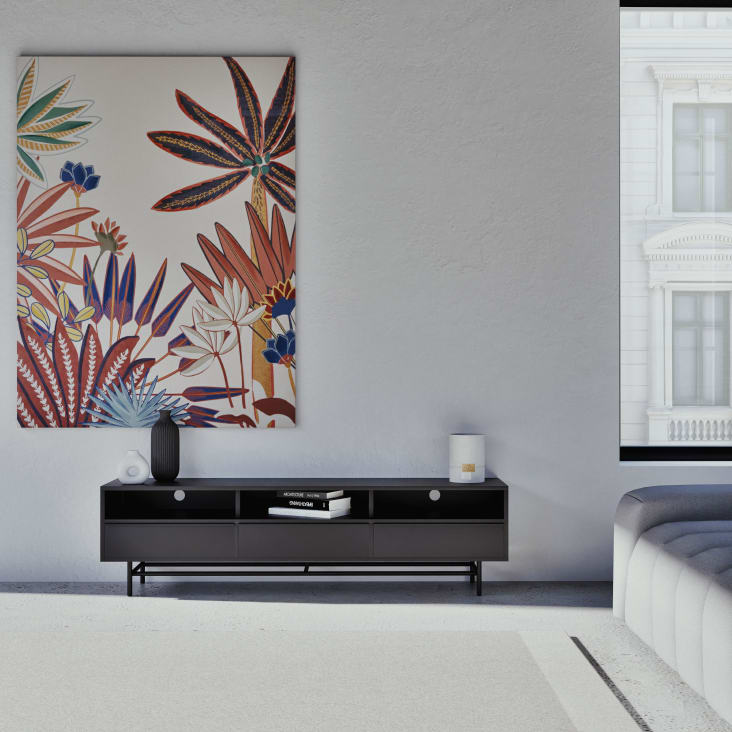 Maisons du Monde Watkin - Mueble de TV de metal negro con 3cajones Ofertas
