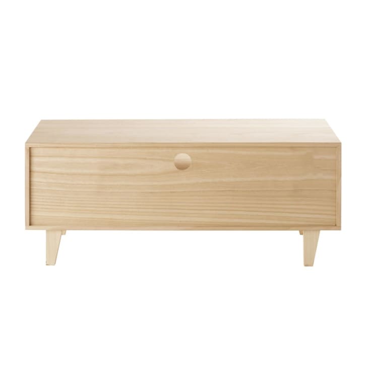 Maisons du Monde Spring - Mueble de TV blanco de estilo escandinavo con 4 cajones de paulonia Venta caliente