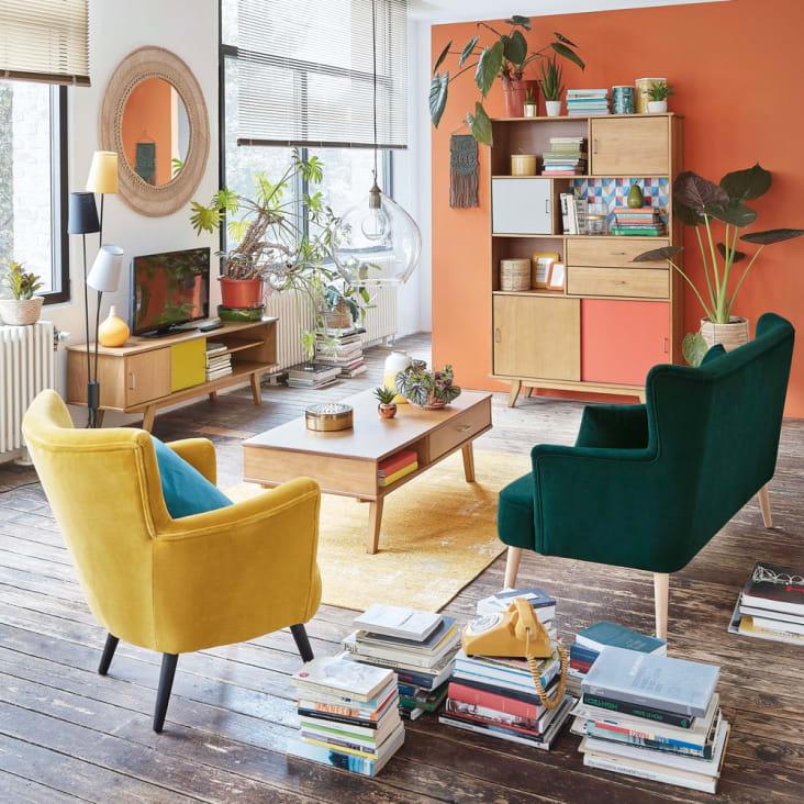 Maisons du Monde Paulette - Librería vintage con 2 cajones y 4 puertas multicolor Rebajas de fábrica