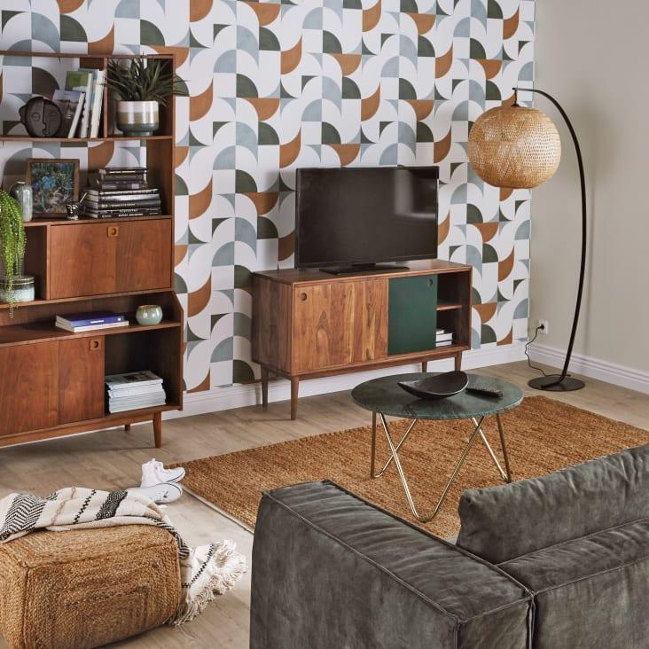 Maisons du Monde Griffith - Biblioteca asimétrica vintage con 2 puertas en marrón Ventas relámpago