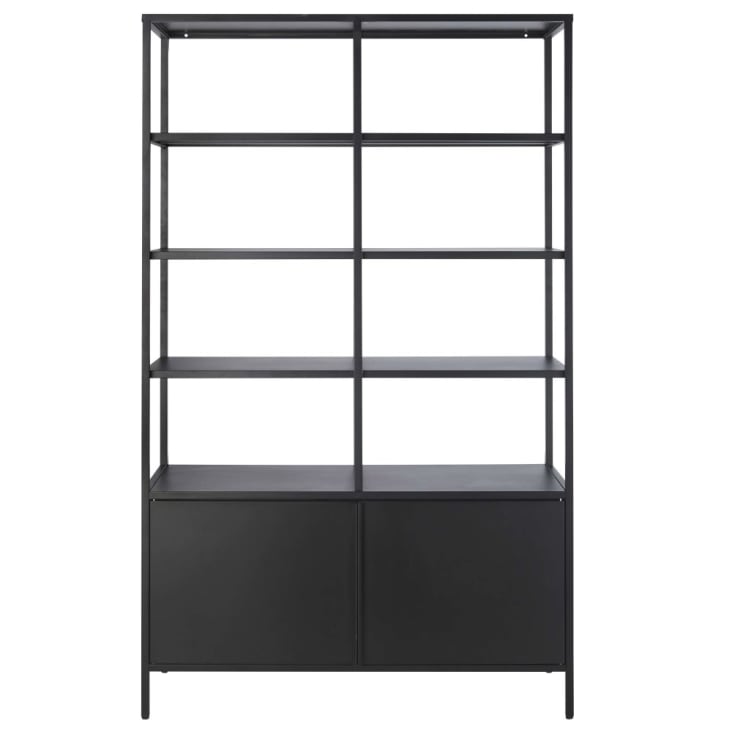 Maisons du Monde Watkin - Biblioteca de 2 puertas de metal negro