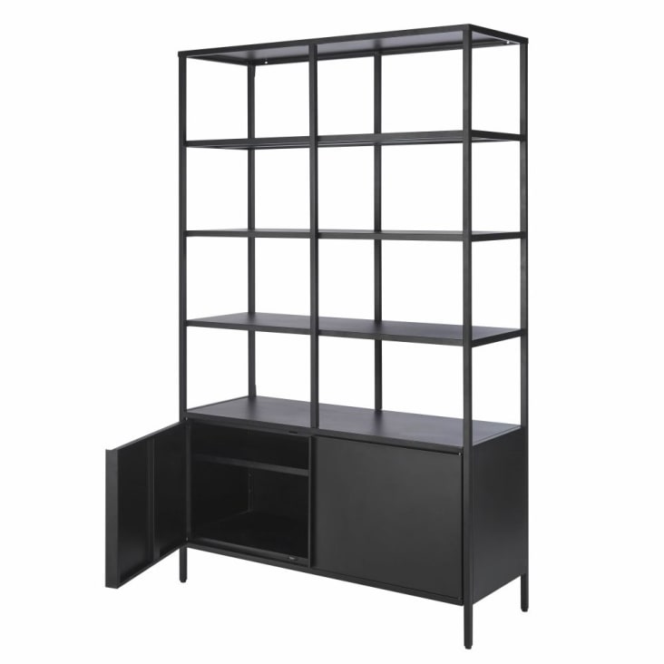 Maisons du Monde Watkin - Biblioteca de 2 puertas de metal negro Rebajas online